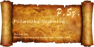 Polanszky Szabolcs névjegykártya